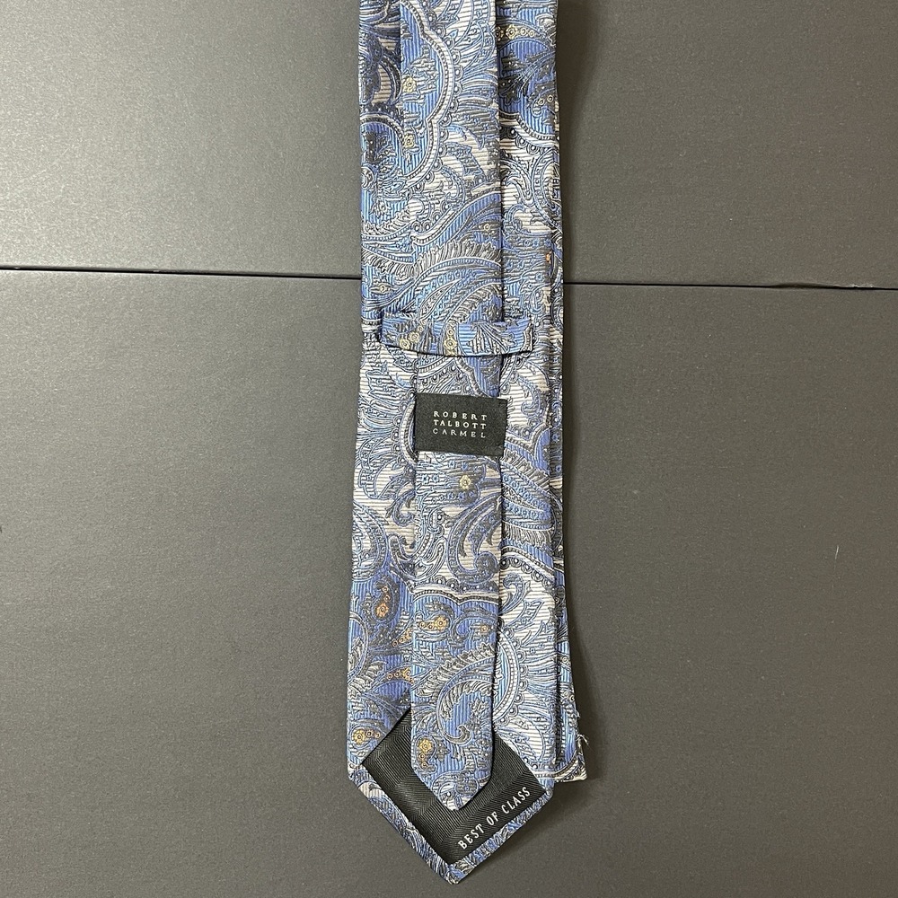 Robert Talbott Carmel Best‎ Of Class Silk Necktie Blue Paisley Print Preppy
